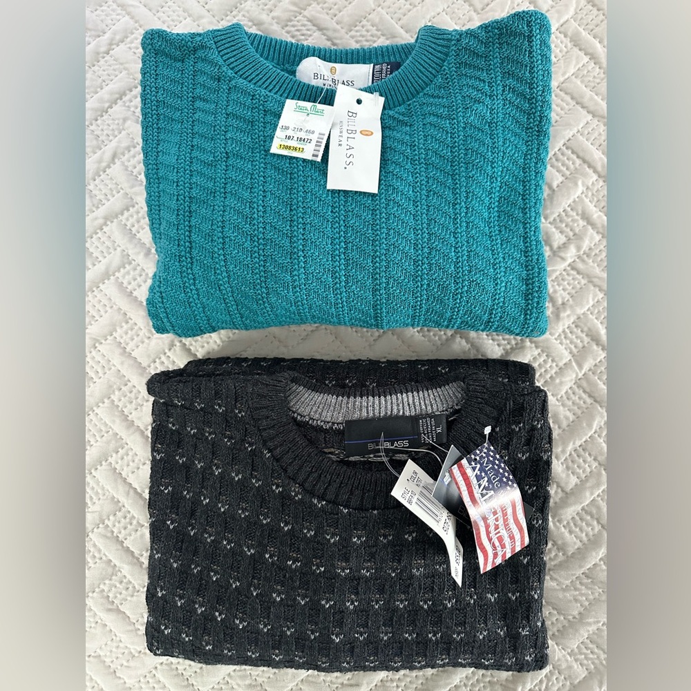 Pair of Bill Blass Menswear Sweaters NEW/Old Stock with Tags